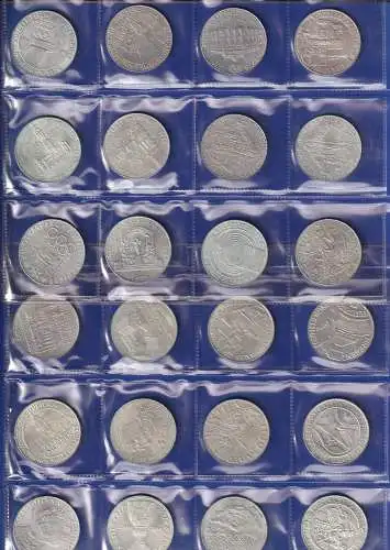 Österreich Silbermünzen 100 Schilling 1975-79, alle Motive, insgesamt 24 Stück 
