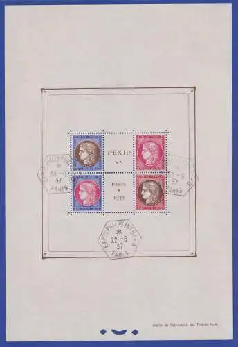 Frankreich 1937 Blockausgabe PEXIP gestempelt mit Sonderstempel 22.6.37