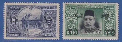 Türkei 1915 Freimarken mit Aufdruck Mi.-Nr. 259-260 ungebraucht * / MLH 