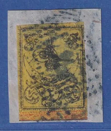 Türkei 1863 Tugra Abdul Aziz 20 Pa Mi.-Nr. 1 IIxa gestempelt / used auf Briefst.