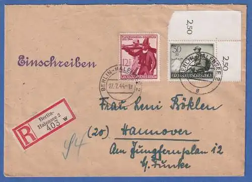 Dt. Reich Wehrmacht II 30Pfg  Mi-Nr. 889 Eckrandstück OR auf Brief O BERLIN 1944