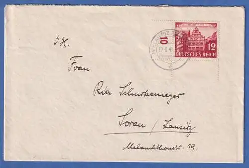 Dt. Reich Messe Mi-Nr. 766 Eckrandstück UL auf Brief O MIELAU 1942