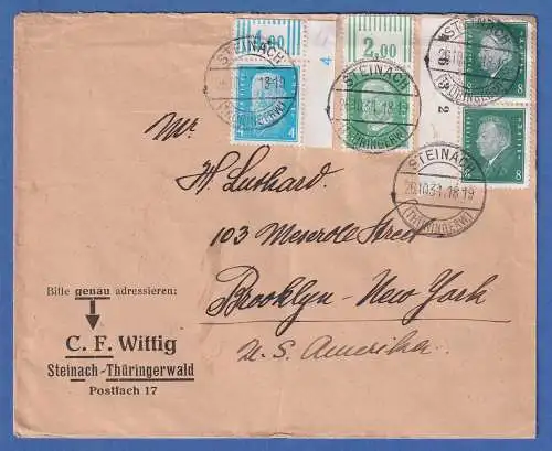 Dt. Reich Mi.-Nr. 454 mit DZ 4 in MIF auf Brief aus Steinach, 1931