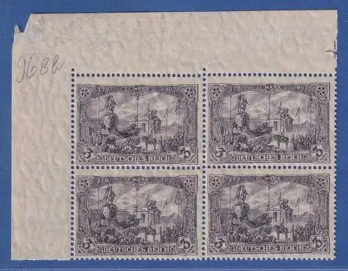 Deutsches Reich 3 Mark Mi.-Nr. 96IIBb Eckrandviererblock OL **