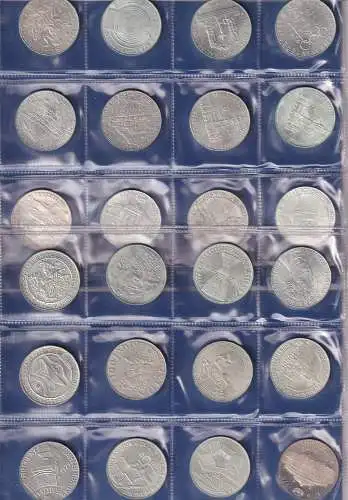 Österreich Silbermünzen 100 Schilling 1975-79, alle Motive, insgesamt 24 Stück 
