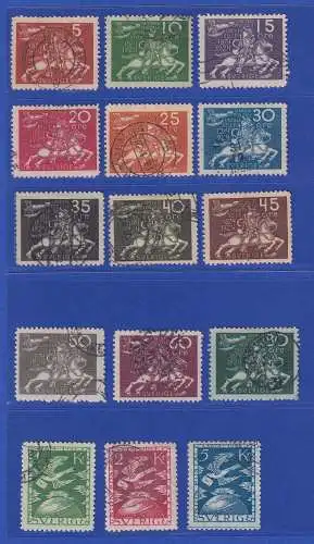 Schweden 1924 Weltpostkongress Stockholm Mi.-Nr. 144-158 Satz kpl. gestempelt
