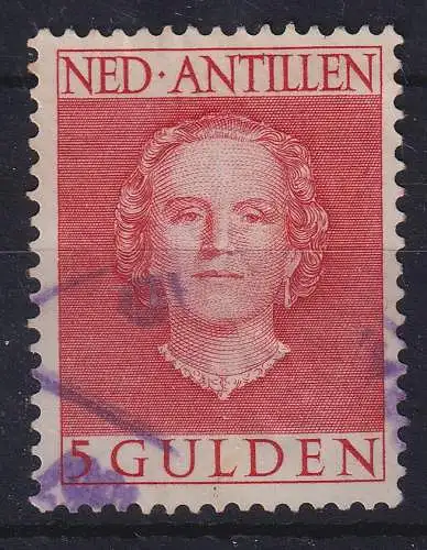 Niederländische Antillen 1950 Wilhelmina 5 Gulden Mi.-Nr. 27 gestempelt