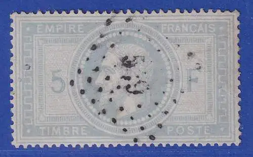 Frankreich 1869 Napoleon III. 5Fr. Mi.-Nr. 32 mit Punktrost-Nummernstempel 