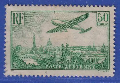Frankreich 1936 Flugpostmarken Flugzeug über Paris 50 Fr. Mi.-Nr. 311 gestempelt