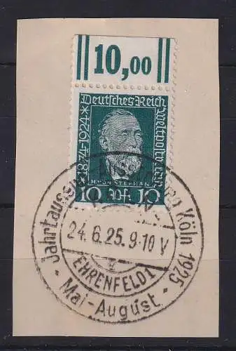 Dt. Reich 1924 Heinrich von Stephan Mi.-Nr. 368 Oberrandstück mit So.-O Köln