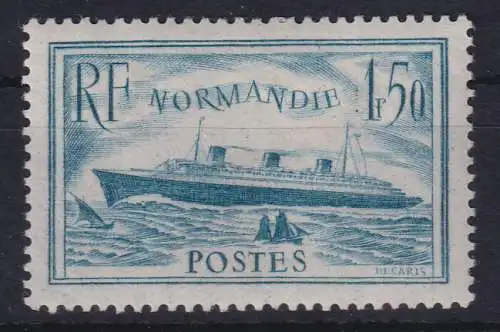 Frankreich 1936 Gewinn des Blauen Bandes durch das Schiff Normandie Mi-Nr. 316 *
