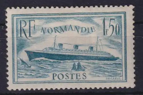 Frankreich 1936 Gewinn d. Blauen Bandes durch das Schiff Normandie Mi.-Nr. 316 *