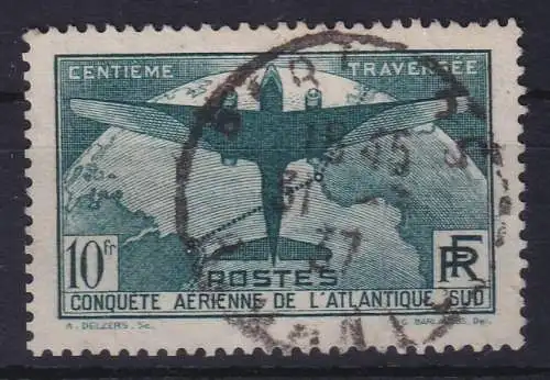 Frankreich 1936, Flugpostmarke 10Fr. Mi.-Nr. 327 zentrisch gestempelt