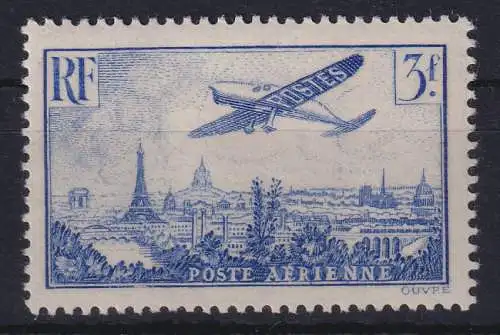 Frankreich 1936, Flugpostmarke 3Fr. blau Mi.-Nr. 309 ungebraucht *