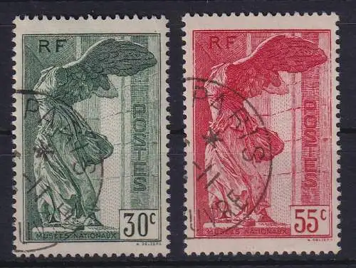 Frankreich 1937, Nationalmuseum Mi.-Nr. 359-60 Satz sauber gestempelt PARIS