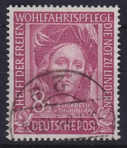 Bundesrepublik 1949 Elisabeth von Thüringen Mi.-Nr. 117 gest. gpr. SCHLEGEL BPP