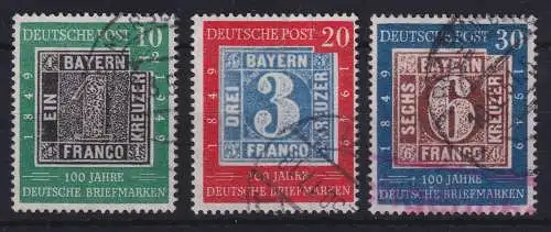 Bundesrepublik 1949 Briefmarken-Jubiläum Mi.-Nr. 113-115 Satz kpl. gestempelt