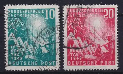 Bundesrepublik 1949 Bundestag Mi.-Nr. 111-12 gestempelt 