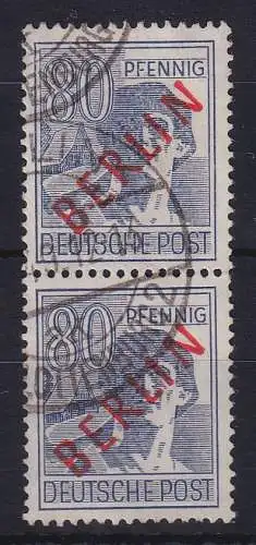 Berlin 1949 Rotaufdruck 80 Pfg. Mi.-Nr. 32 senkr. Paar sauber gestempelt 