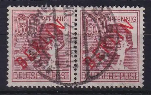 Berlin 1949 Rotaufdruck 60 Pfg. Mi.-Nr. 31 waag. Paar sauber gestempelt 