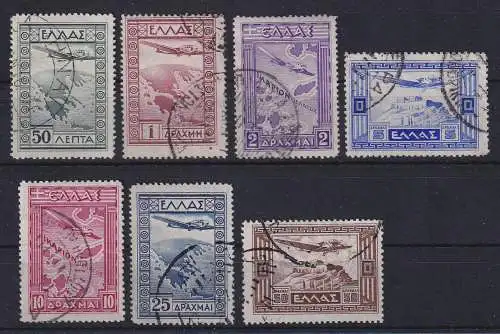 Griechenland 1933 Flugpostmarken  Mi.-Nr. 362-68 kpl. Satz 7 Werte O