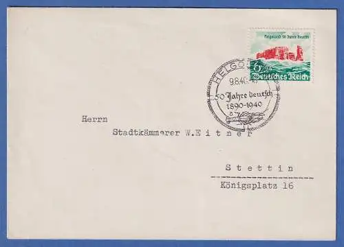 Dt. Reich 1940 Helgoland Mi.-Nr. 750 auf FDC mit Ersttags-Sonder-O HELGOLAND
