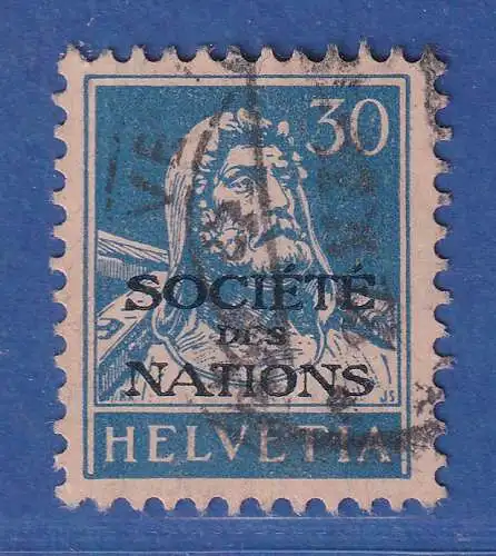 Schweiz Genfer Ämter Völkerbund SDN 1932 seltene 30Rp geriffelt Mi-Nr. 19z gest.