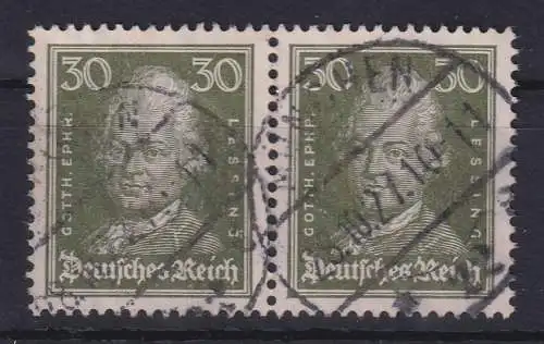 Dt. Reich Lessing 30 Pfg Mi.-Nr. 394 waagerechtes Paar gestempelt MÜNCHEN