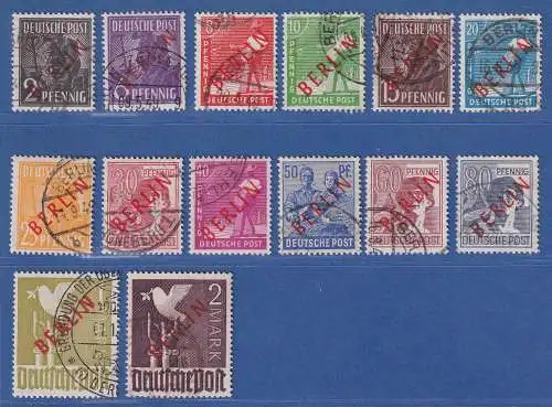 Berlin 1949 Rotaufdruck kompletter Satz Mi.-Nr. 21-34, alle BPP-geprüft