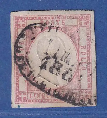 Italien Neapel 1861 5 Grano karminrot Mi.-Nr. 5a gestempelt 
