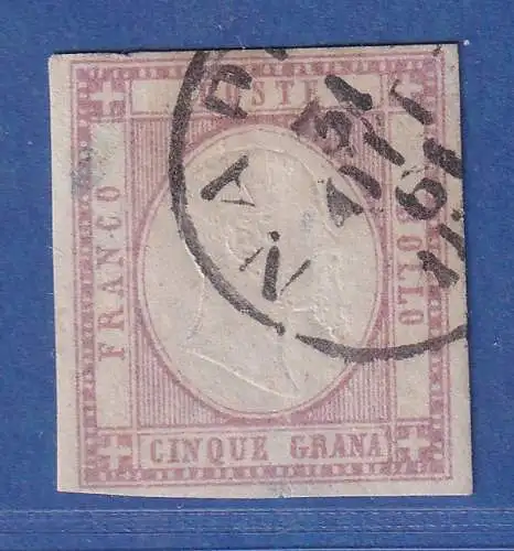 Italien Neapel 1861 5 Grano rosalila,  Mi.-Nr. 5b gestempelt 