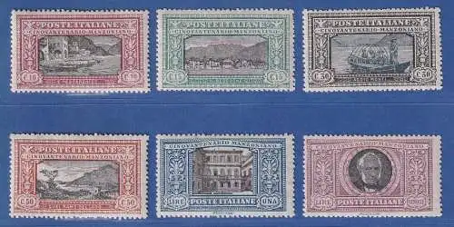 Italien 1923 60.Todestag von Allesandro Manzoni  Mi.-Nr. 188-193 kpl. Satz * 