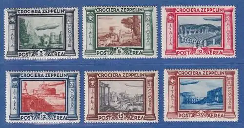 Italien 1933 Crociera Zeppelin Mi.-Nr. 439-444 Satz kpl. sauber ungebraucht *