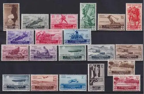Italien 1934 100 Jahre Tapferkeitsmedaille, Mi.-Nr. 494-513 Satz kpl. sauber *
