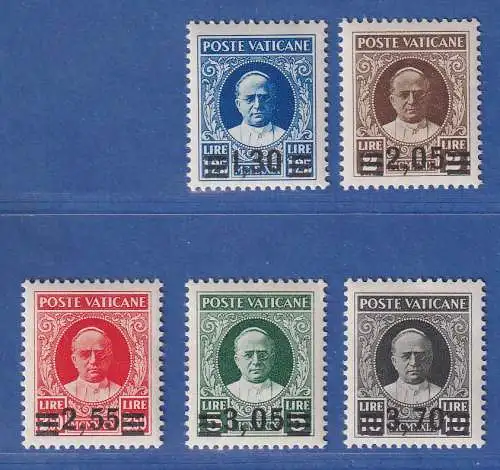 Vatikan 1934 sog. Provisorien Mi.-Nr. 40-44 kpl. ungebraucht *  (Nr.39 fehlt)