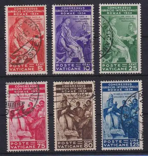 Vatikan 1935 Juristenkongress Mi.-Nr. 45-50 Satz komplett gestempelt