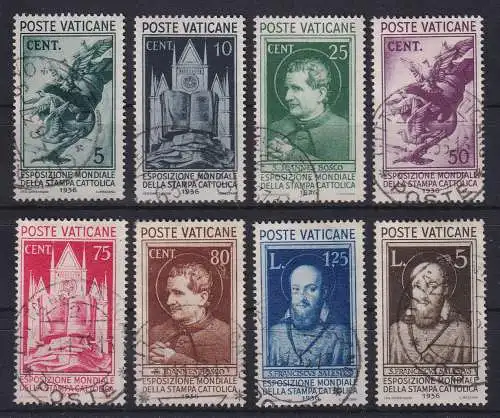 Vatikan 1936 Ausstellung Katholische Presse Mi.-Nr. 51-58 Satz kpl. O 
