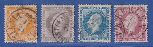 Norwegen 1856 Freimarken König Oskar I. Mi.-Nr. 2-5 Satz 4 Werte kpl. O