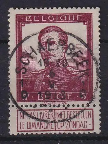 Belgien 1893 Freimarke 5 Fr. König Leopold II. Mi.-Nr. 99 zentrisch O SCHAERBEEK