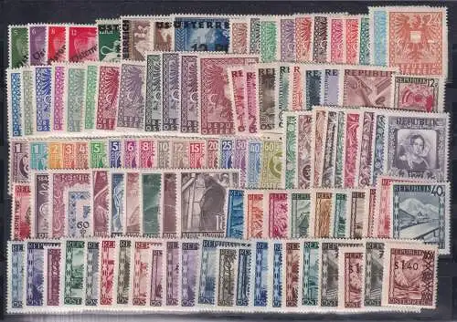 Österreich 1945-1948 Lot 107 verschiedene Marken, meist **, teils kpl. Sätze