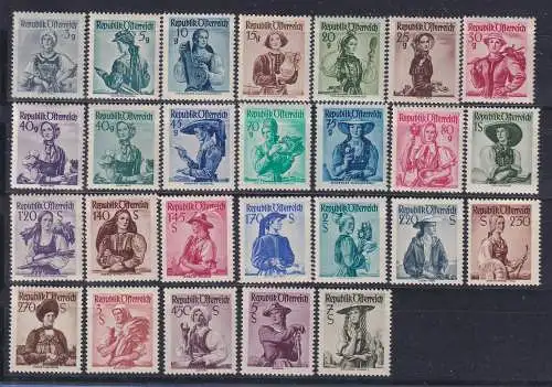 Österreich Trachtensatz Lot 26 verschiedene Marken, alle postfrisch **