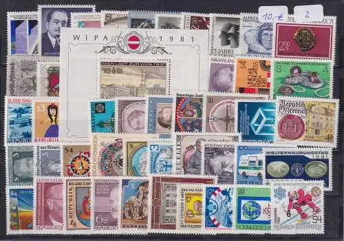 Österreich 80er Jahre Lot 50 verschiedene Sondermarken postfrisch **