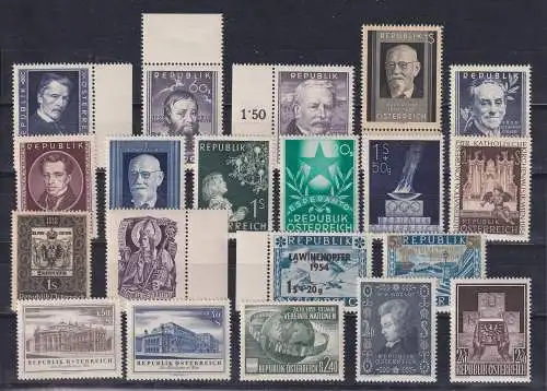 Österreich 50er Jahre Lot 20 verschiedene Sondermarken postfrisch **