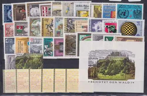 Österreich 80er Jahre Lot 32 versch. Sondermarken, Block und 6 ATM postfrisch **