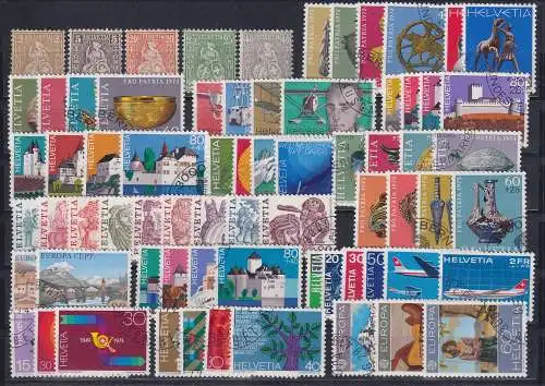 Schweiz ab 1881 Sortiment 70 verschiedene Briefmarken ungebraucht und gestempelt
