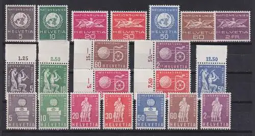 Schweiz Genfer Ämter 60er Jahre Lot 21 Werte postfrisch **