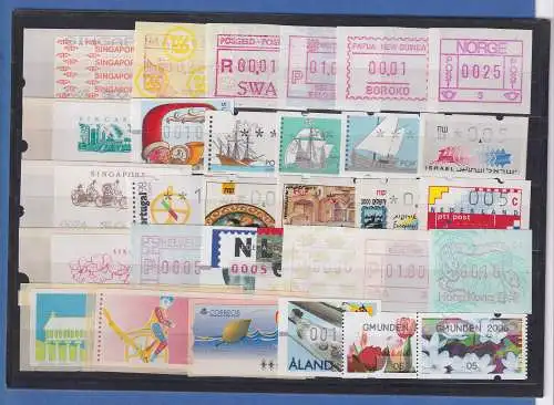 Sortiment 30 verschiedene Automatenmarken (ATM) aus aller Welt ** 