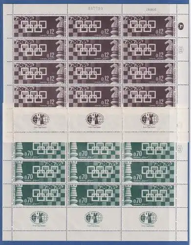 Israel 1964 Schach-Olympiade Mi.-Nr. 312-13 Satz in 2 kpl. Bogen **