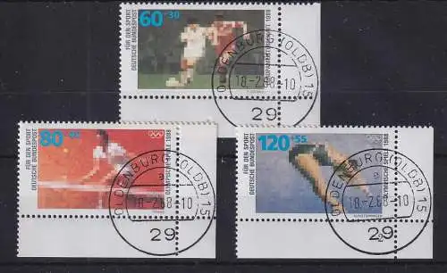 Sporthilfe 1988 Mi.-Nr. 1353-55 Eckrand-Satz UR schön O OLDENBURG (OLDENB.)