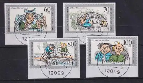 Jugend 1990 Max und Moritz Satz Mi.-Nr. 1455-58 mit Tages-O BERLIN 42